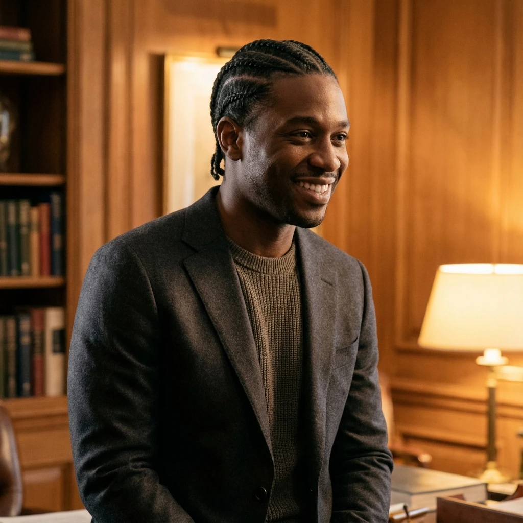 Mens cornrows hairstyle - male braiding Holly Springs NC